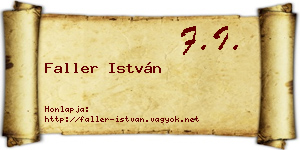 Faller István névjegykártya